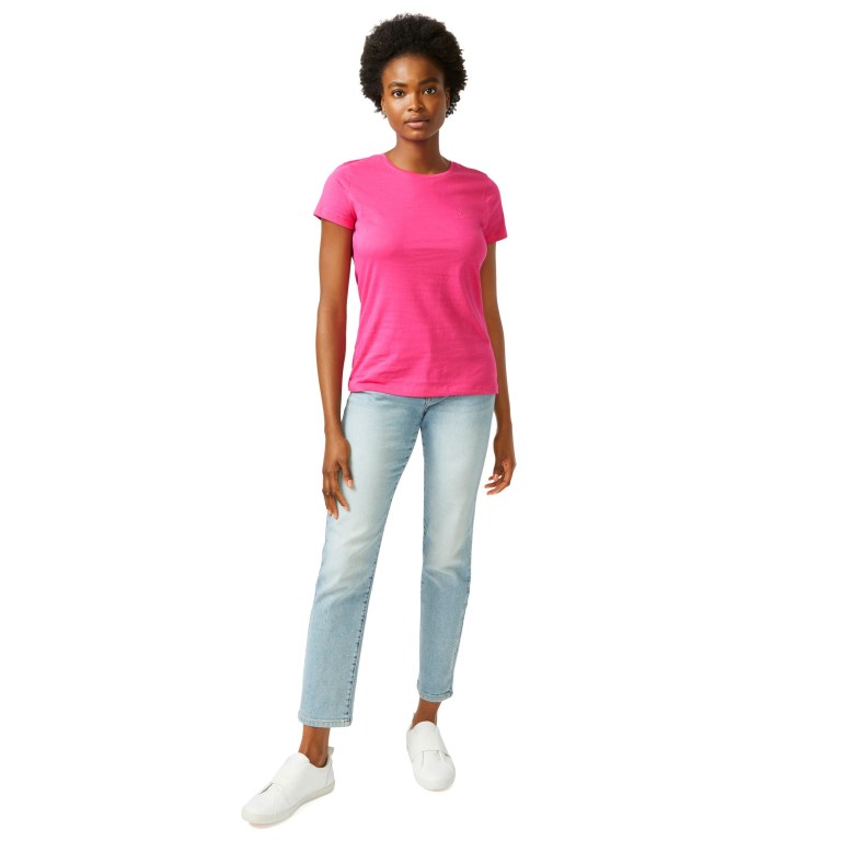 Nautica Solid Crewneck T-shirts Dames Roze | uPHrfb3z