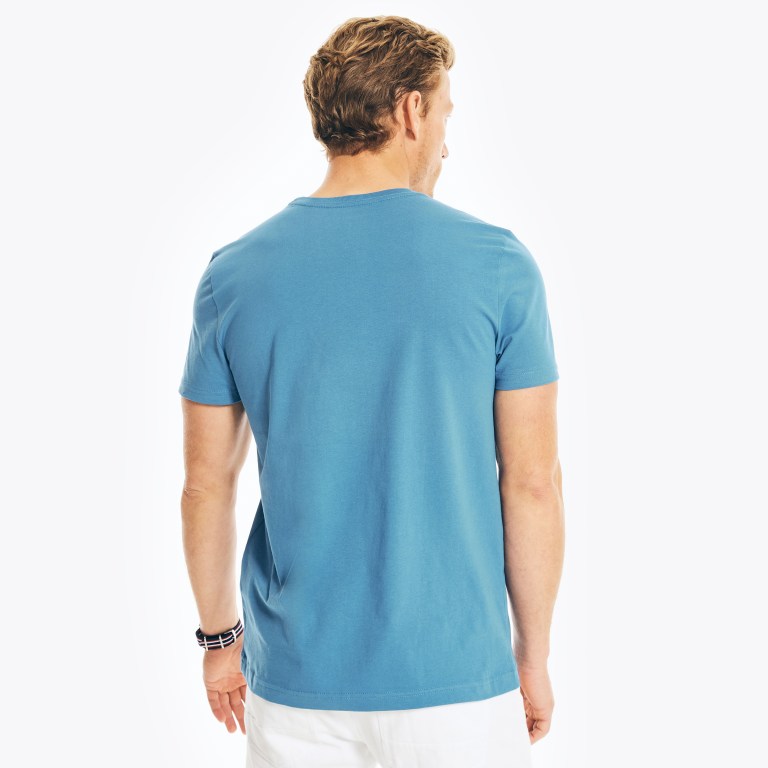 Nautica Solid Crewneck T-shirts Heren Blauw | ftx3vsjM