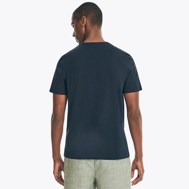 Nautica Solid Crewneck T-shirts Heren Donkerblauw | cwZ3zJqI