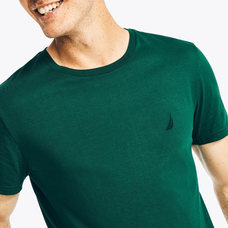 Nautica Solid Crewneck T-shirts Heren Groen | 3L5P6A1d