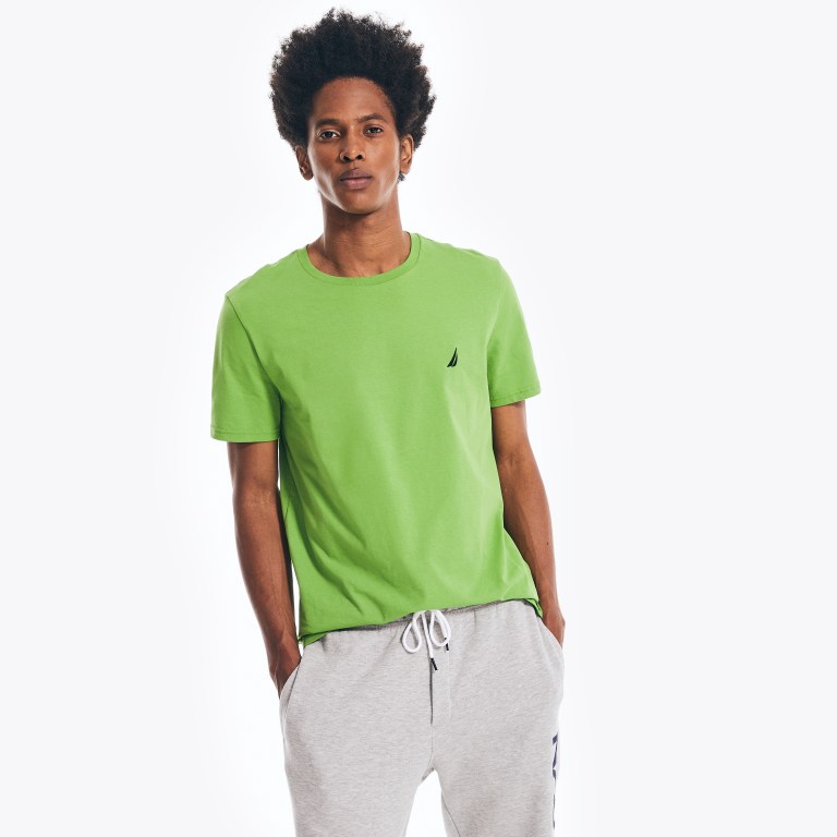 Nautica Solid Crewneck T-shirts Heren Groen | Sdoquq5j