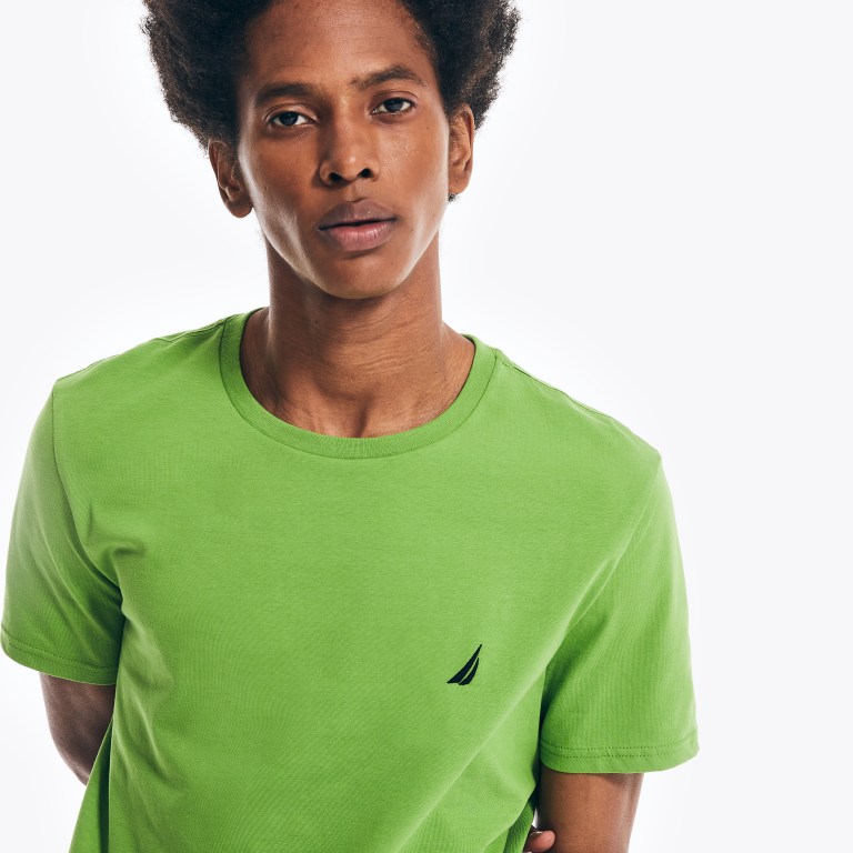 Nautica Solid Crewneck T-shirts Heren Groen | Sdoquq5j