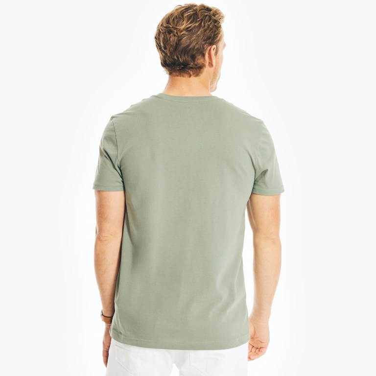 Nautica Solid Crewneck T-shirts Heren Groen | p9gXkM7L