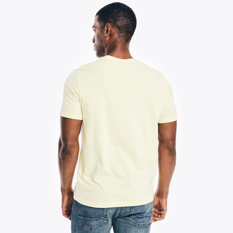 Nautica Solid Crewneck T-shirts Heren Lichtgeel | xBgdtx16