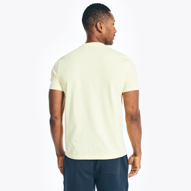 Nautica Solid Crewneck T-shirts Heren Lichtgeel | xBgdtx16