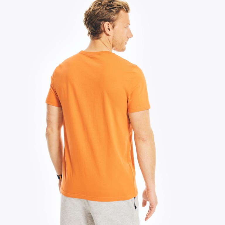 Nautica Solid Crewneck T-shirts Heren Oranje | OhvVOdEx