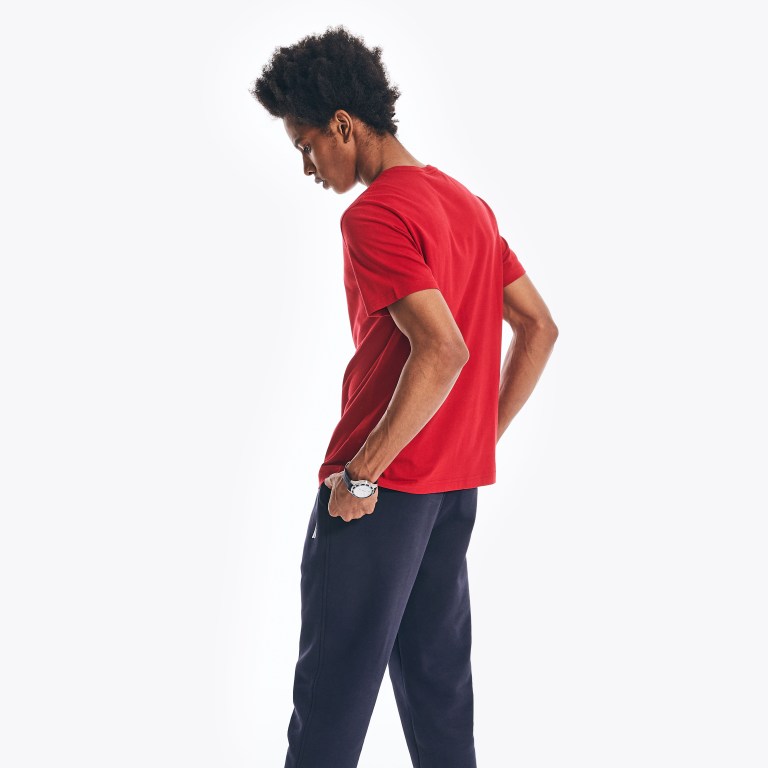 Nautica Solid Crewneck T-shirts Heren Rood | 00ug8fIz