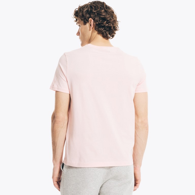 Nautica Solid Crewneck T-shirts Heren Roze | 90IelDiF