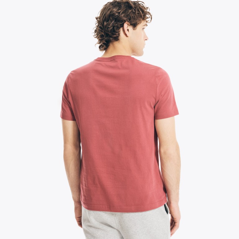 Nautica Solid Crewneck T-shirts Heren Rood | MlReqdWr