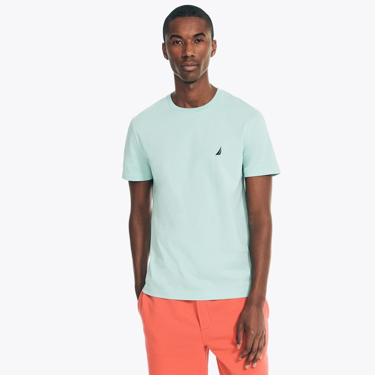 Nautica Solid Crewneck T-shirts Heren Wit | HGXhsWqQ