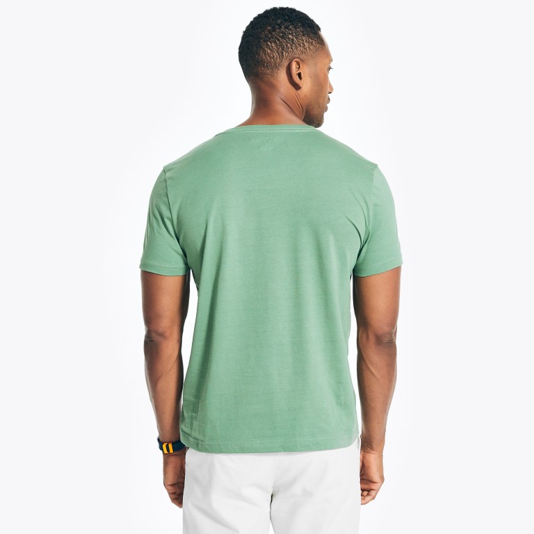 Nautica Solid V-neck T-shirts Heren Groen | 4mmWiS3m