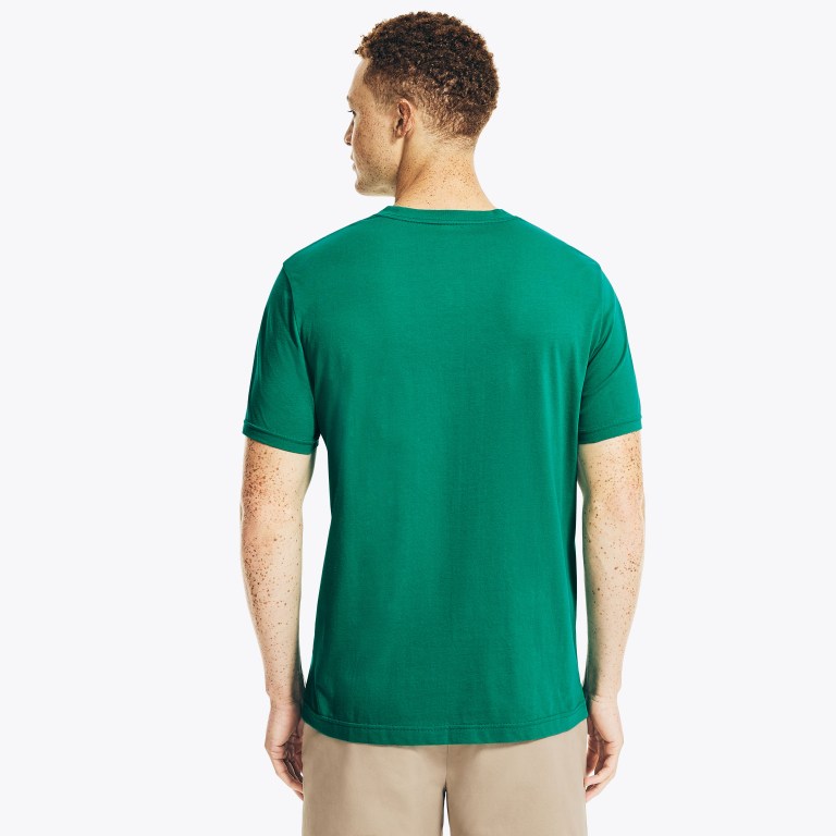 Nautica Solid V-neck T-shirts Heren Groen | cqhHjwIK