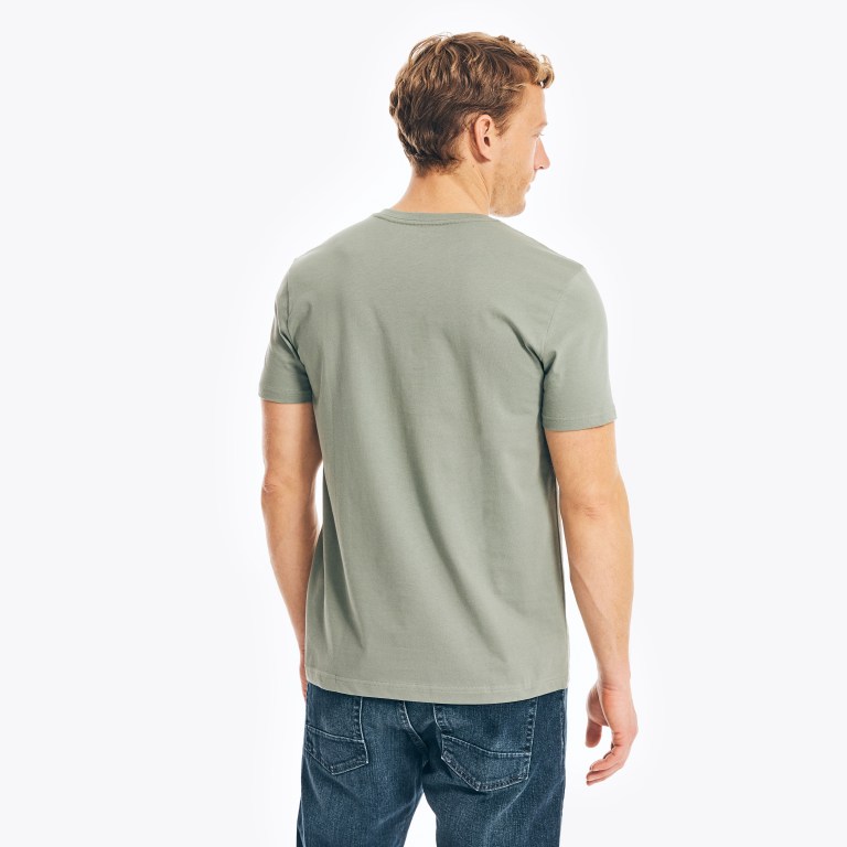 Nautica Solid V-neck T-shirts Heren Groen | nCLQ9aDq