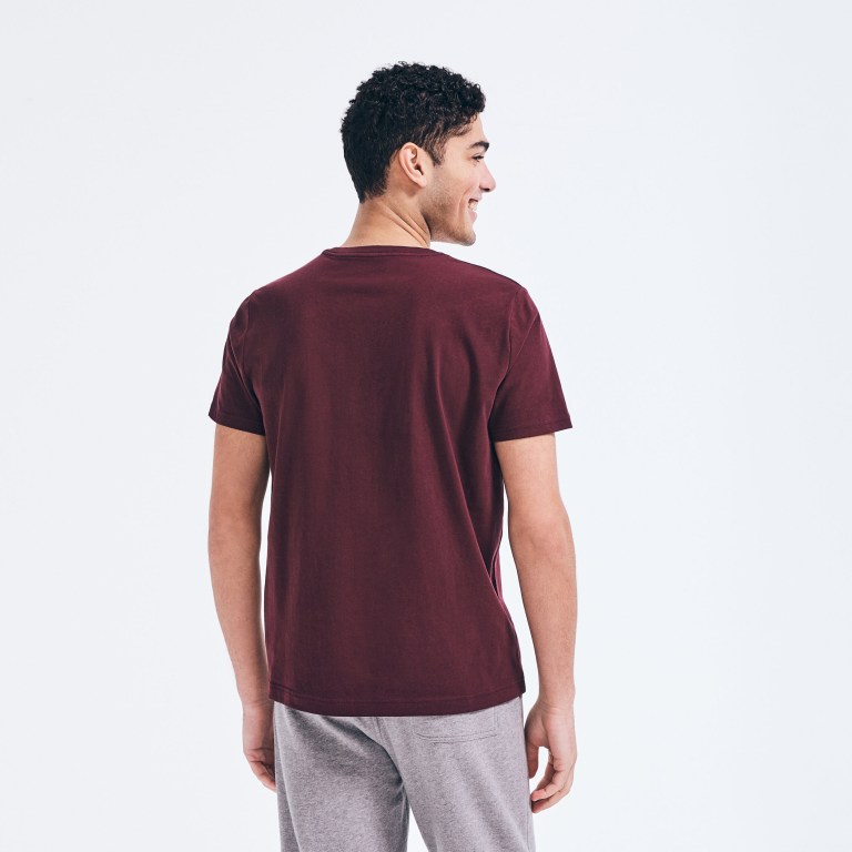 Nautica Solid V-neck T-shirts Heren Rood | XdjDltq4