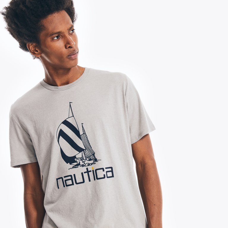 Nautica Spinnaker Grafische T-shirts Heren Grijs | JntvxXM7