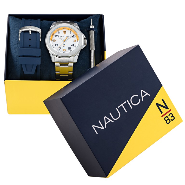 Nautica Stainless Steel And Siliconen Box Set Horloge Heren Gekleurd | WxteuyHE