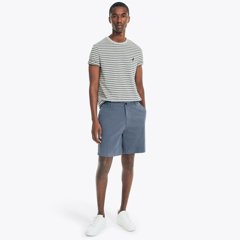 Nautica Striped Crewneck T-shirts Heren Grijs | jT8xpaRH