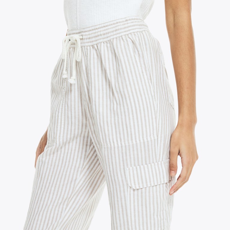 Nautica Striped Pull-on Broek Dames Bruin | xCtvMkpQ