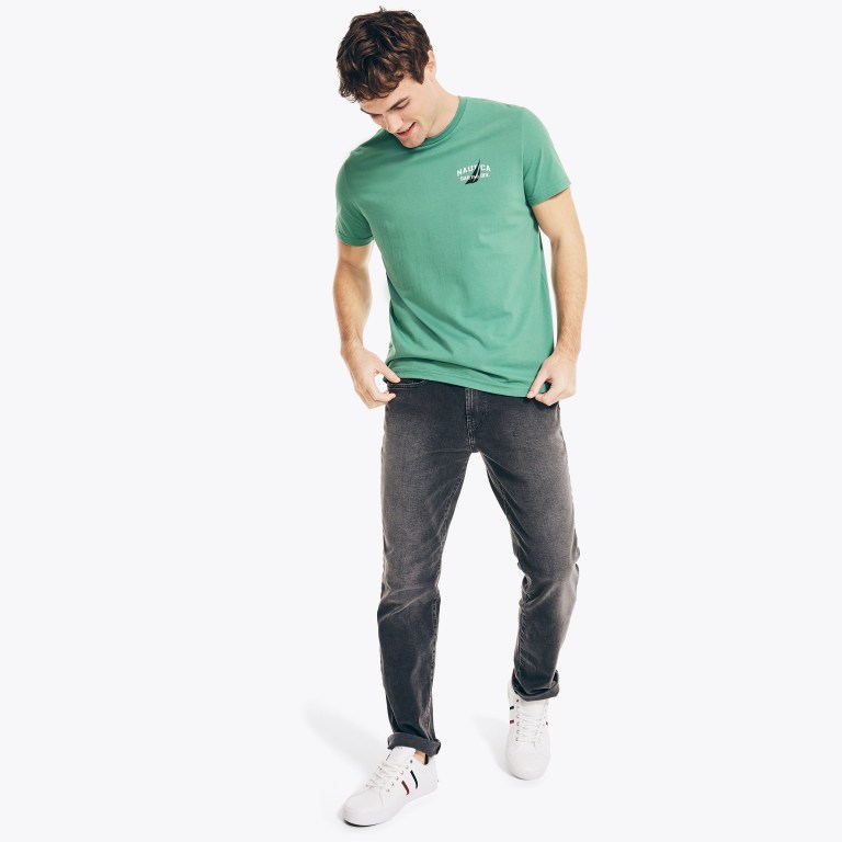 Nautica Sustainably Crafted Anchor Grafische T-shirts Heren Groen | bRZpYNZT