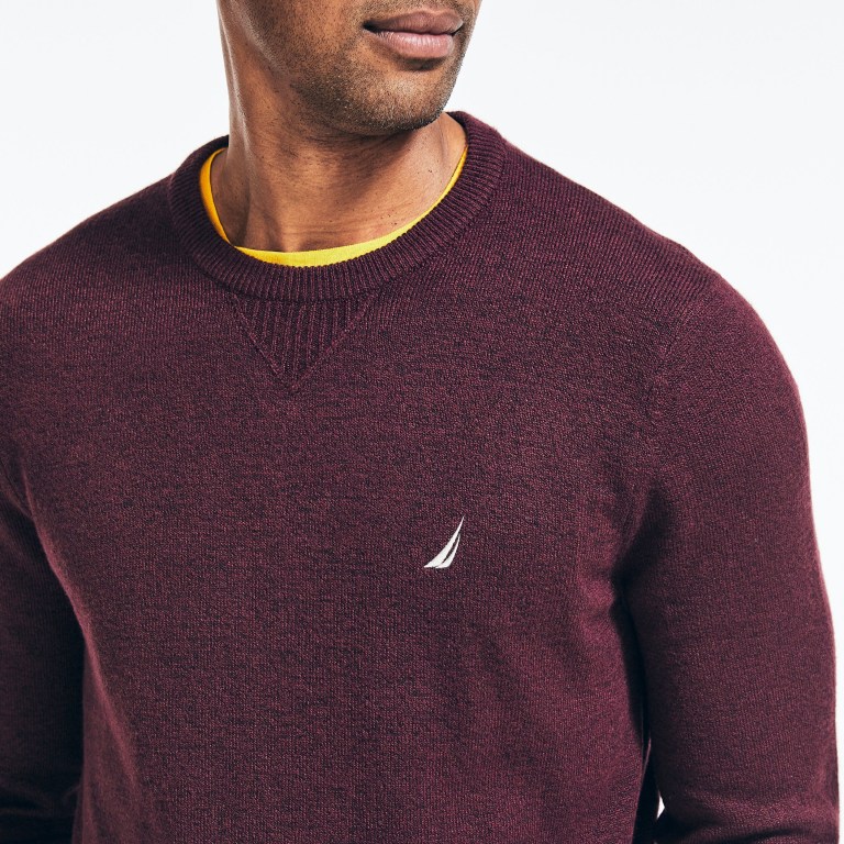 Nautica Sustainably Crafted Crewneck Truien Heren Rood | GV0YznED