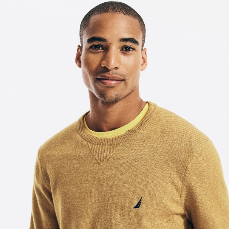 Nautica Sustainably Crafted Crewneck Truien Heren Bruin | HWgOgOUx