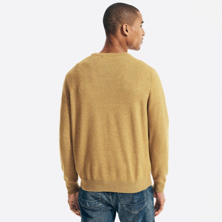 Nautica Sustainably Crafted Crewneck Truien Heren Bruin | HWgOgOUx