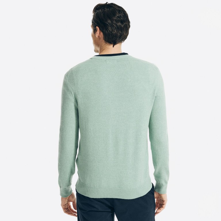 Nautica Sustainably Crafted Crewneck Truien Heren Groen | b2bFQ0kB