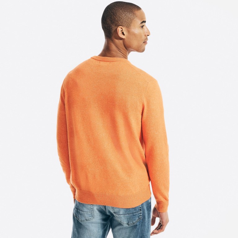 Nautica Sustainably Crafted Crewneck Truien Heren Oranje | b4JY2S9E