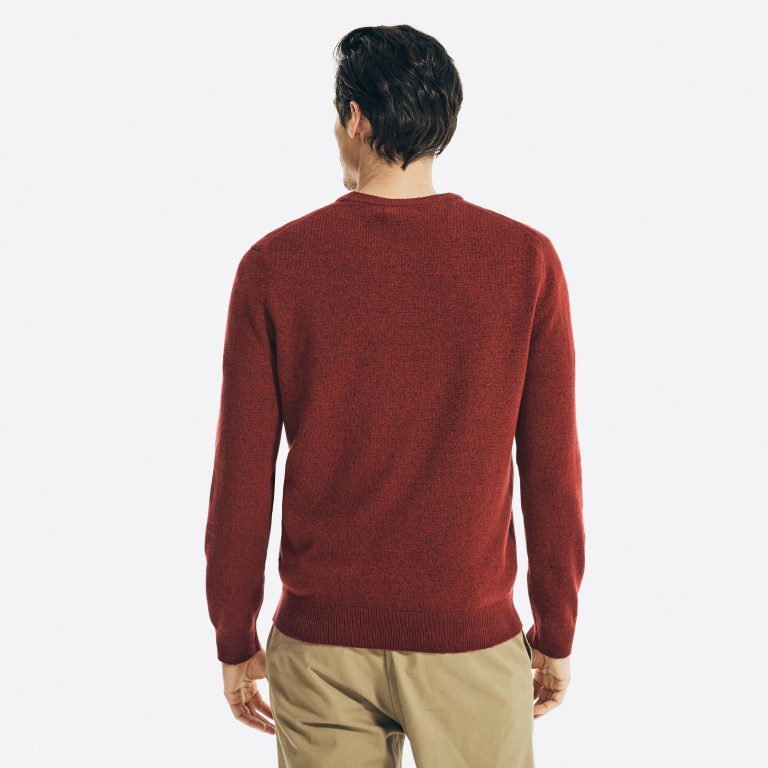 Nautica Sustainably Crafted Crewneck Truien Heren Rood | sUSVC4Tg