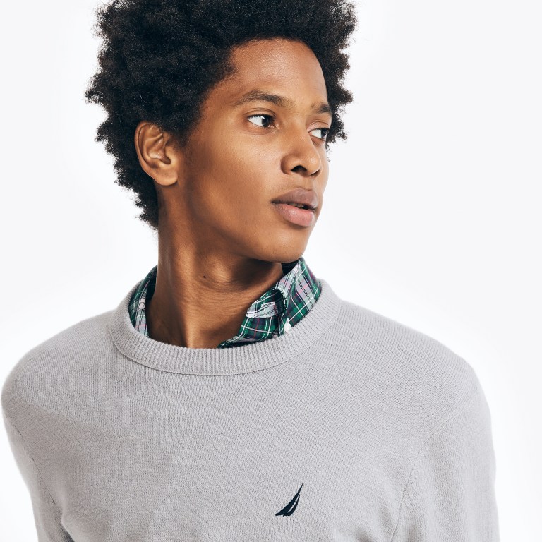 Nautica Sustainably Crafted Crewneck Truien Heren Grijs | zCt8nwVb