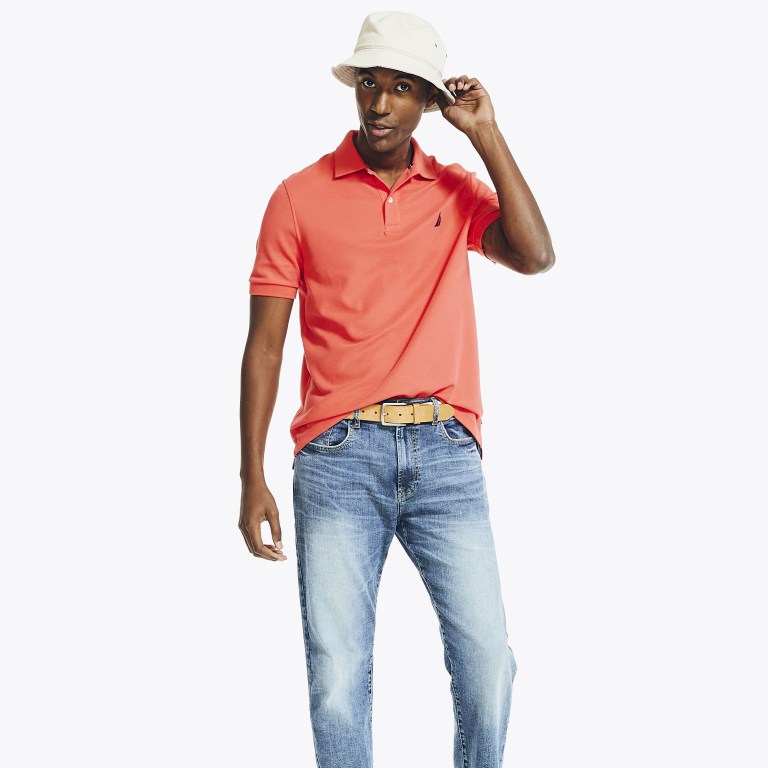 Nautica Sustainably Crafted Deck Poloshirt Heren Rood | GQu1vYBN