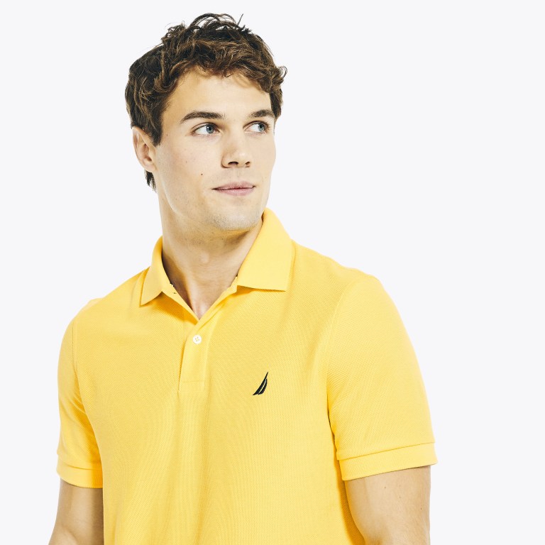 Nautica Sustainably Crafted Deck Poloshirt Heren Lichtgeel | T5l8P9er