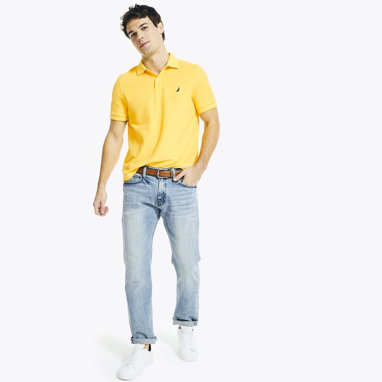 Nautica Sustainably Crafted Deck Poloshirt Heren Lichtgeel | T5l8P9er