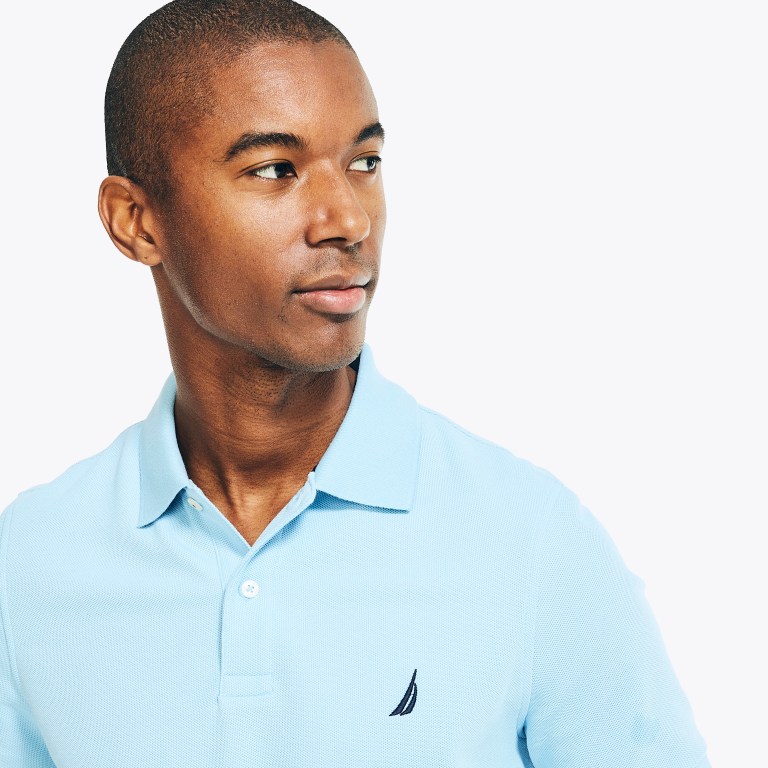 Nautica Sustainably Crafted Deck Poloshirt Heren Turquoise | hJxpWm4D