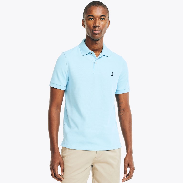 Nautica Sustainably Crafted Deck Poloshirt Heren Turquoise | hJxpWm4D