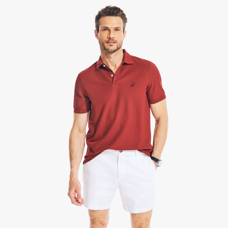 Nautica Sustainably Crafted Klassieke Fit Performance Deck Poloshirt Heren Rood | qjDkVtwk