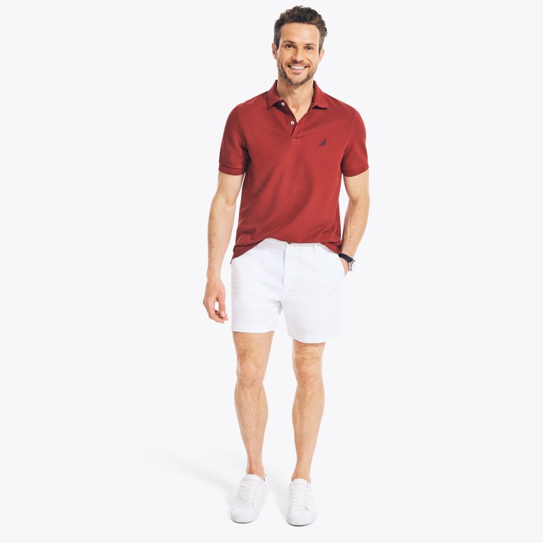 Nautica Sustainably Crafted Klassieke Fit Performance Deck Poloshirt Heren Rood | qjDkVtwk