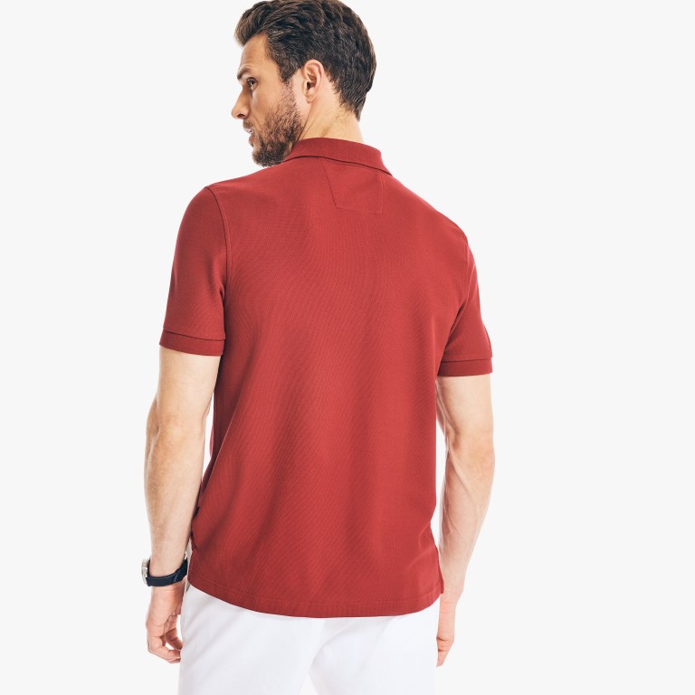 Nautica Sustainably Crafted Klassieke Fit Performance Deck Poloshirt Heren Rood | qjDkVtwk