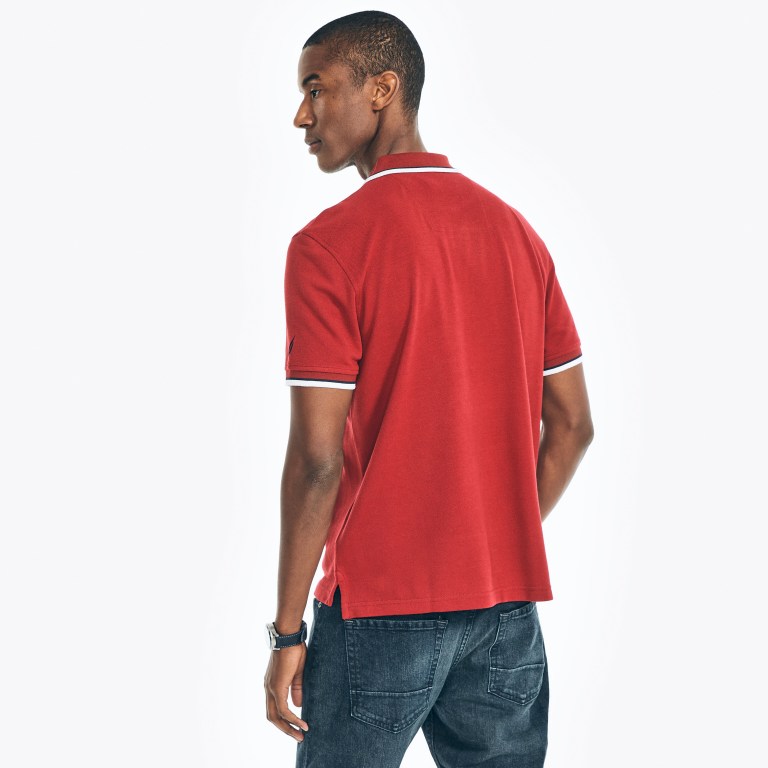 Nautica Sustainably Crafted Klassieke Fit Deck Poloshirt Heren Rood | qq28B55M