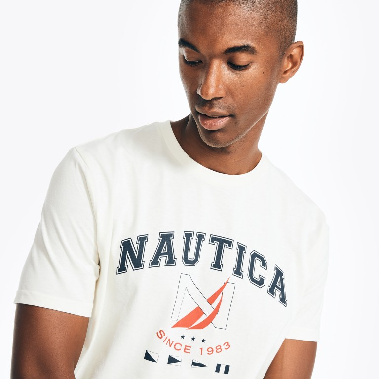 Nautica Sustainably Crafted Logo Grafische T-shirts Heren Room | 1YGQy0lD