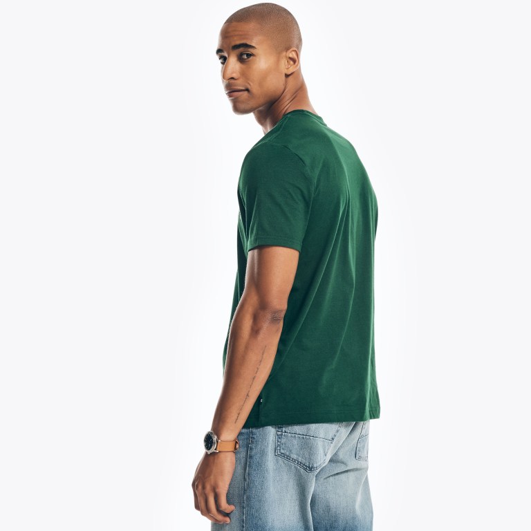 Nautica Sustainably Crafted Logo Grafische T-shirts Heren Groen | 2jQ3Qq1R