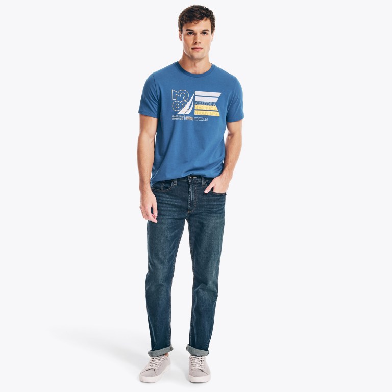 Nautica Sustainably Crafted N83 Grafische T-shirts Heren Blauw | TVe2MlWD