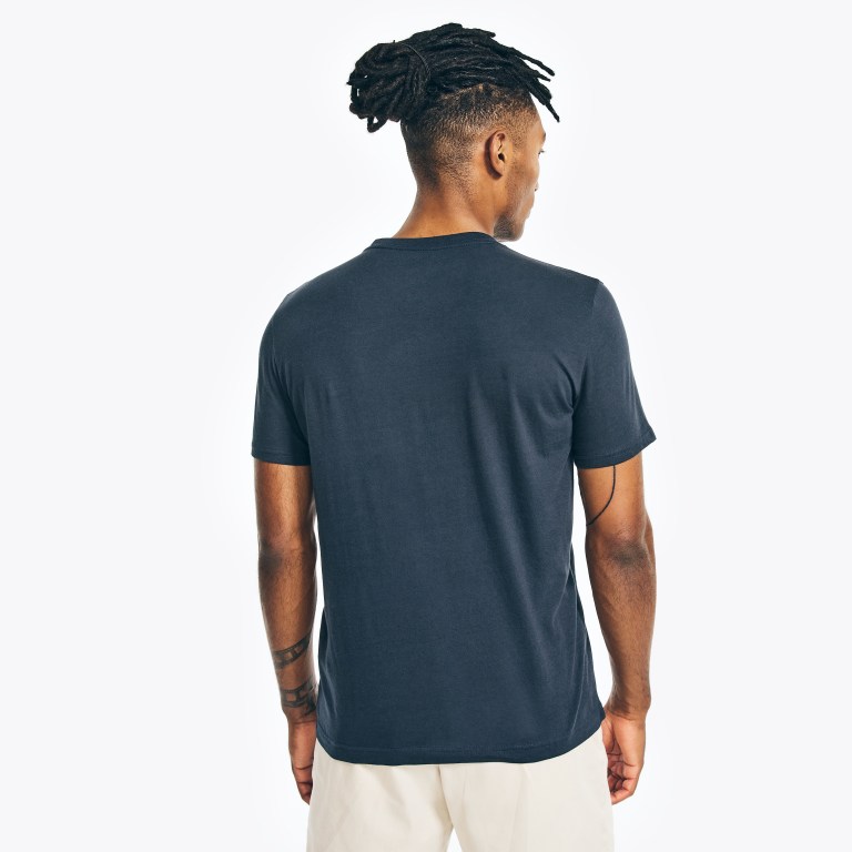 Nautica Sustainably Crafted Nautica Co. Logo Grafische T-shirts Heren Donkerblauw | k3Ck1NXS