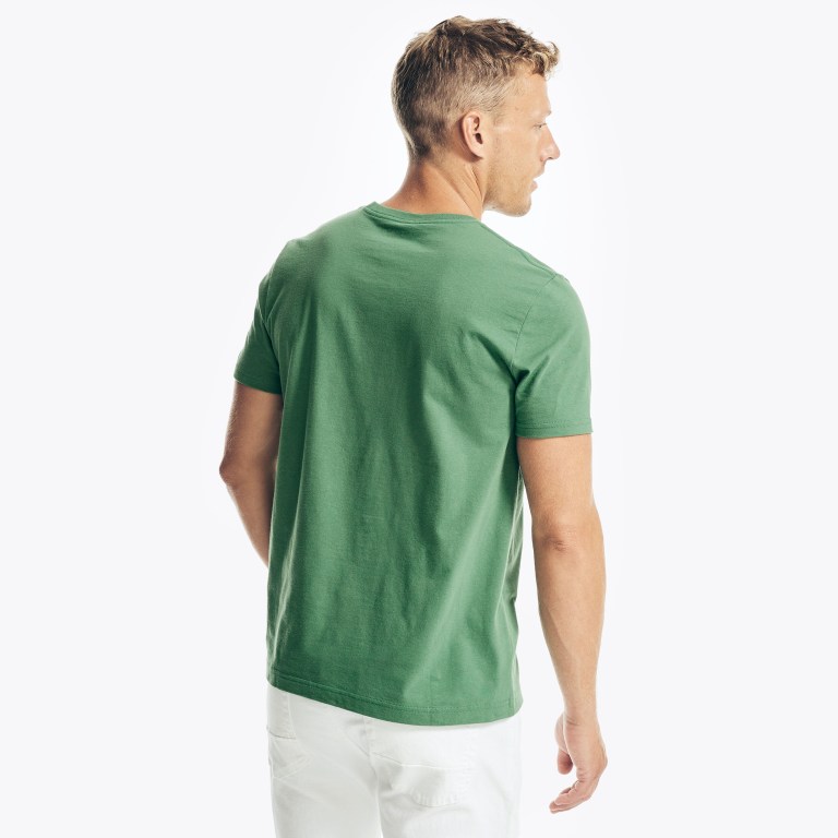 Nautica Sustainably Crafted Nautica Sailing Club Grafische T-shirts Heren Groen | 0BtGyaCZ