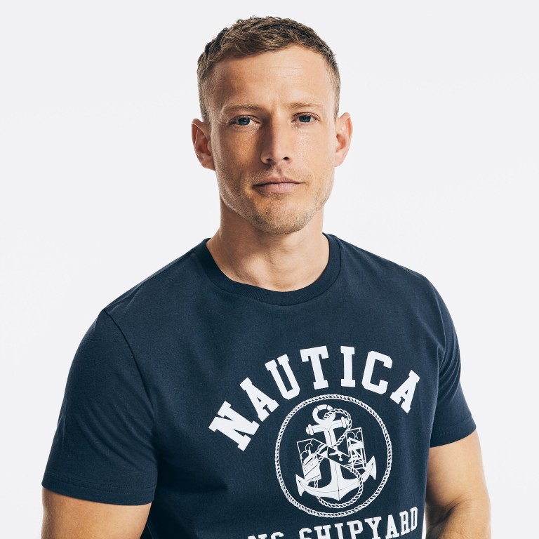 Nautica Sustainably Crafted Ns-83 Grafische T-shirts Heren Donkerblauw | Ni2yXxOs