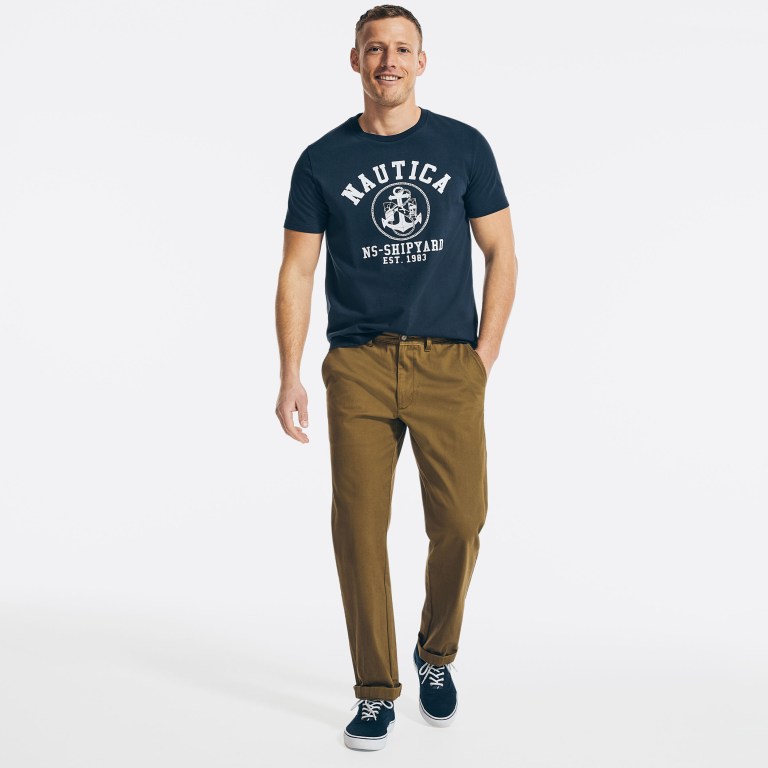 Nautica Sustainably Crafted Ns-83 Grafische T-shirts Heren Donkerblauw | Ni2yXxOs