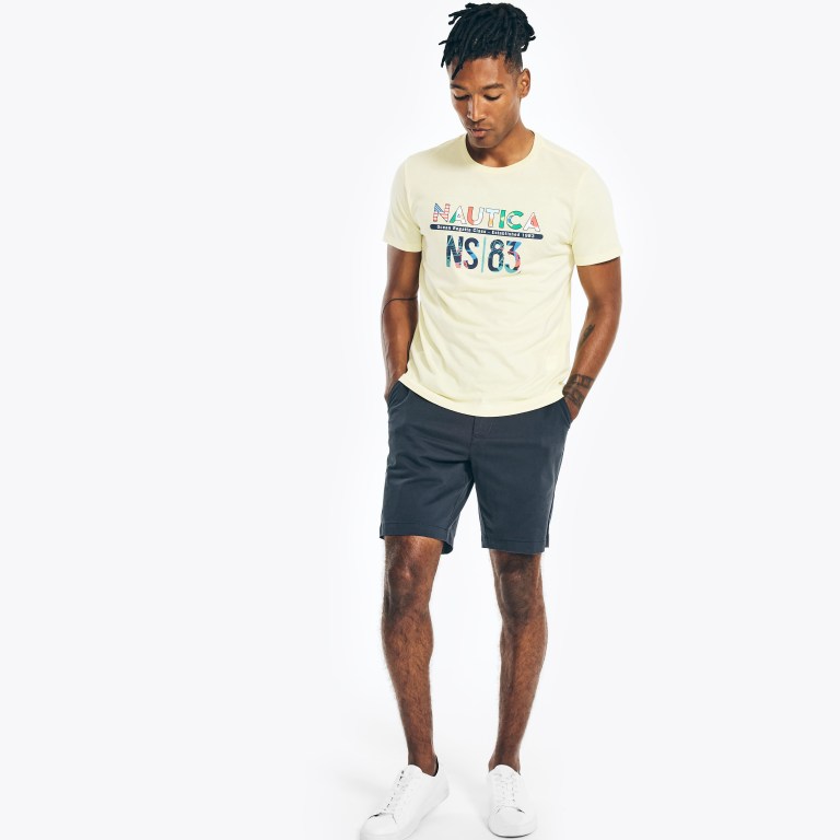 Nautica Sustainably Crafted Ns-83 Grafische T-shirts Heren Lichtgeel | c3ufvCCj