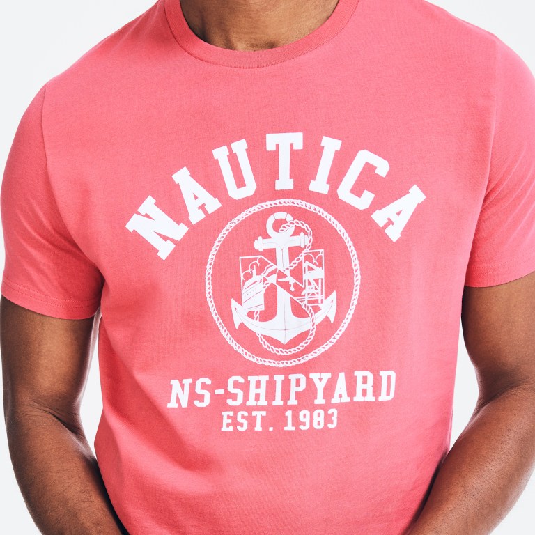 Nautica Sustainably Crafted Ns-83 Grafische T-shirts Heren Rood | vzMlSq5u