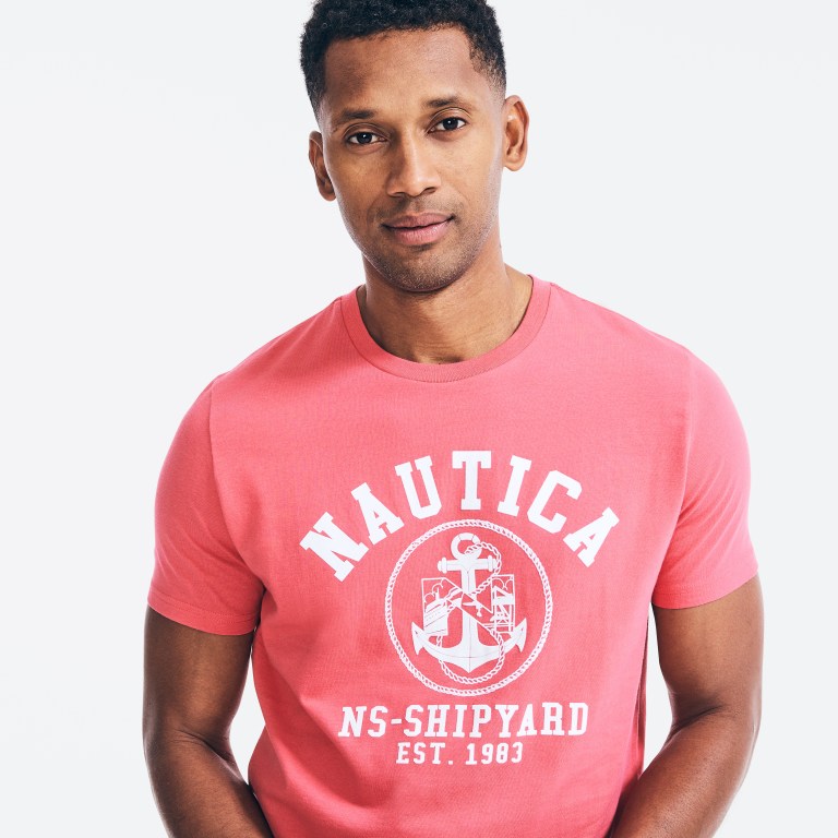 Nautica Sustainably Crafted Ns-83 Grafische T-shirts Heren Rood | vzMlSq5u