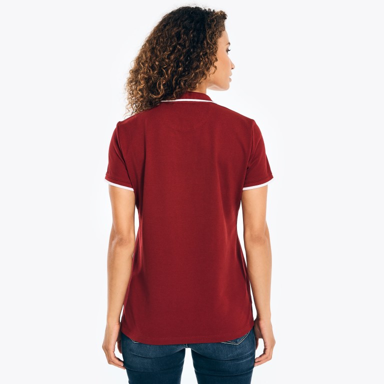 Nautica Sustainably Crafted Ocean Split-neck Poloshirt Dames Rood | Eo9DfnqL